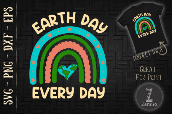 A Design Asset Review: Earth Day Everyday Rainbow Graphics for T-Shirt Designs