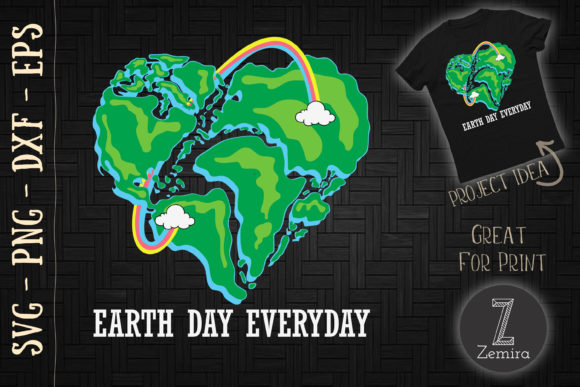 A Heart Earth Rainbow for T-Shirt Graphics and More