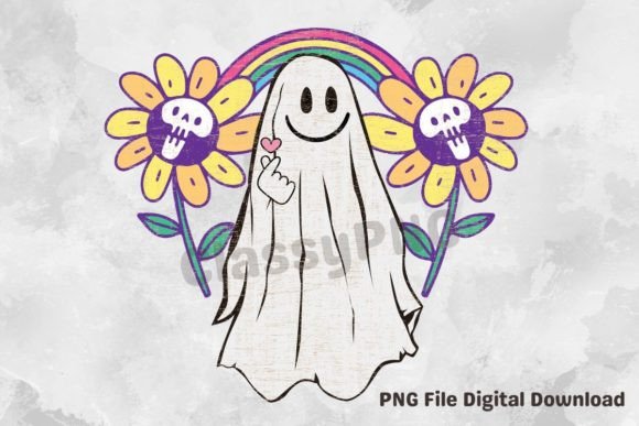 Boo Sunflower Rainbow Halloween T-shirt Graphics Review