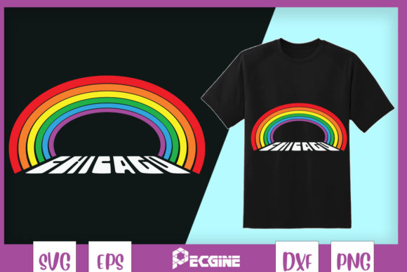 Chicago Rainbow LGBT Pride Graphics for T-Shirt Designs