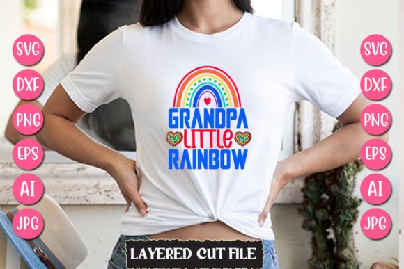 Grandpa Little Rainbow: A Playful Graphic for T-Shirt Designs & Crafts