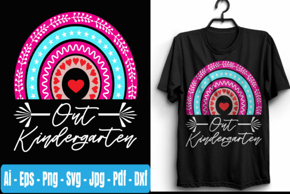 Kindergarten Rainbow Graphics for Print Templates & Merch