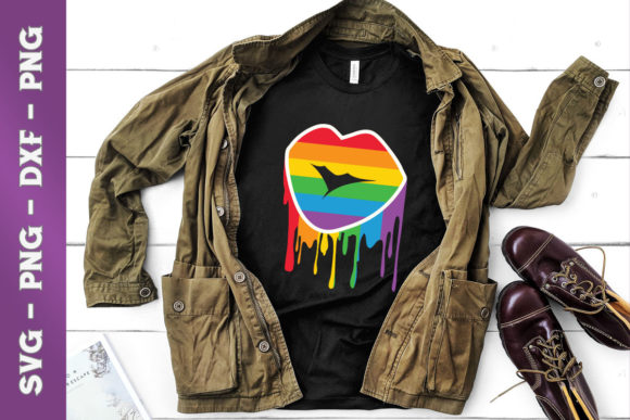 LGBT Rainbow Lip Design: A Bold Graphic for T-Shirts & Editorial Content