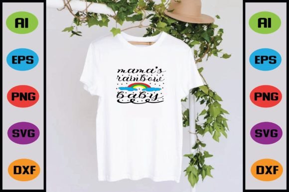 Mama’s Rainbow Baby: A Gentle Graphic for Emotive T-Shirt Designs