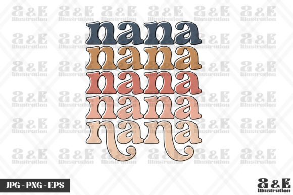 Nana Rainbow Text: A Joyful Graphic for T-Shirt Designs