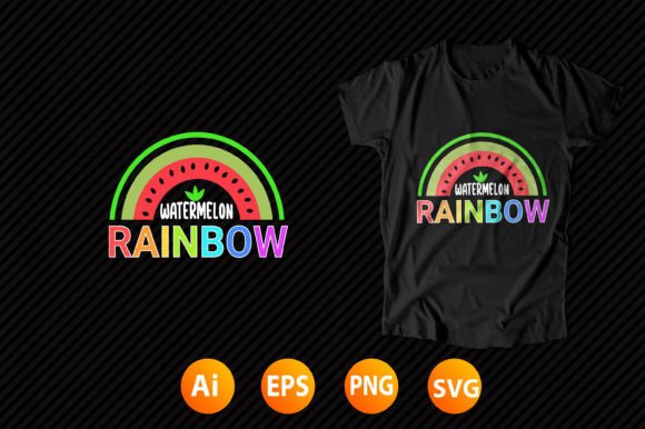 Rainbow T-Shirt Design 34: A Watermelon Rainbow for Real Projects