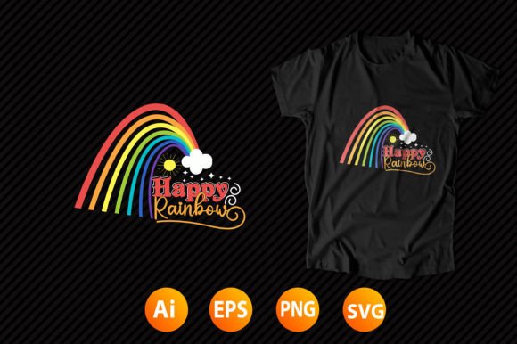 Rainbow T-shirt Design 37: A Graphics Asset for Editorial Mood
