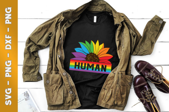 The HUMAN Rainbow Sunflower: A Dynamic Graphics Asset for T-Shirt Designs